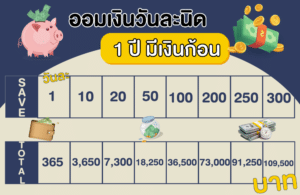 เก็บเงิน 1 ปี มีเงินเท่าไหร่