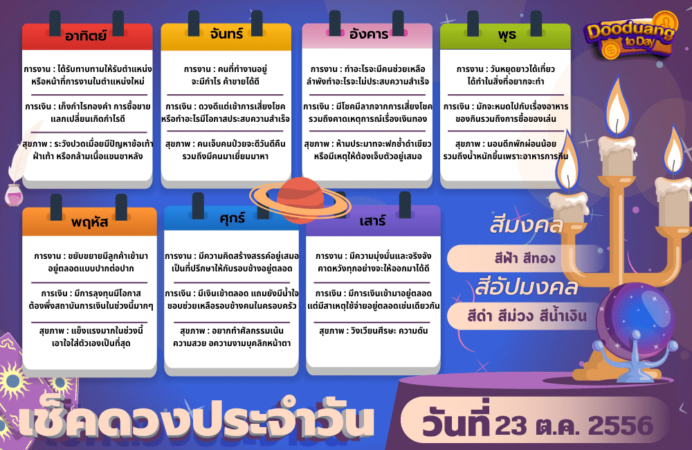 ดูดวงวันนี้ 23-10-2566