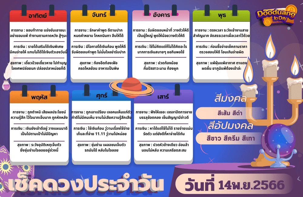 ดูดวงวันนี้ 14-11-2566