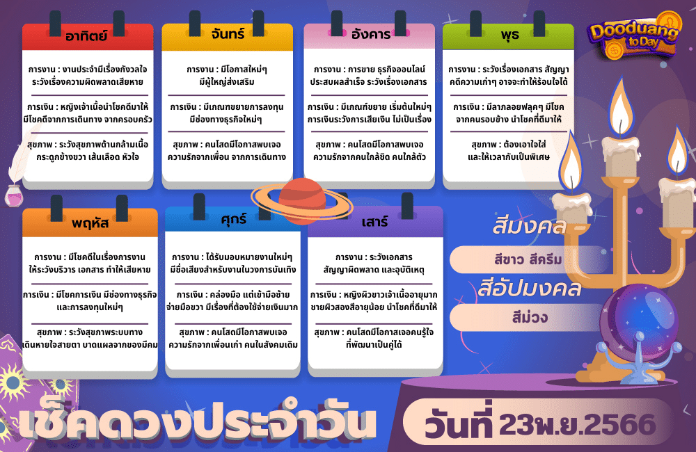 ดูดวงวันนี้ 23-11-2566