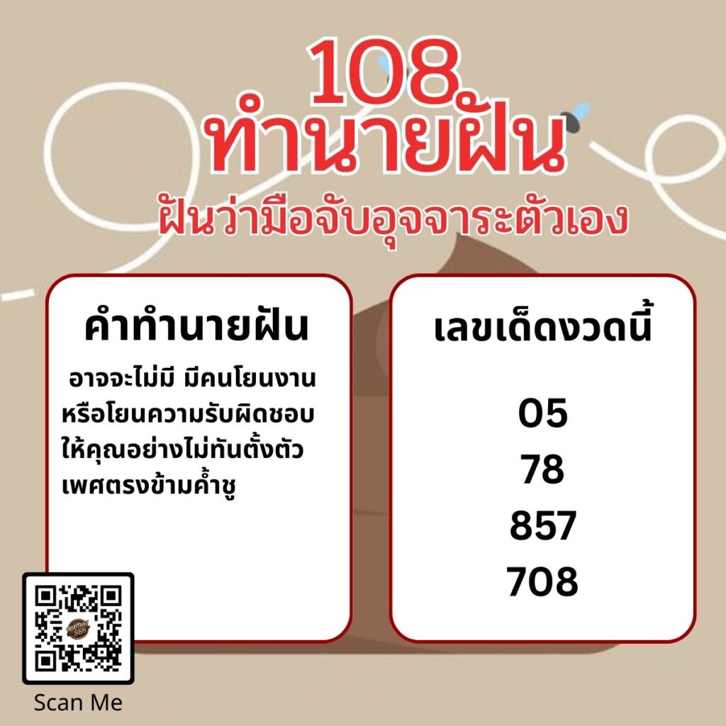 ฝันว่ามือจับอุจจาระตัวเอง