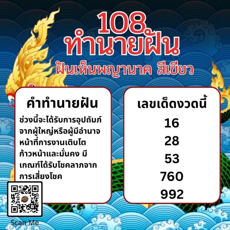 ฝันเห็นพญานาคสีเขียว